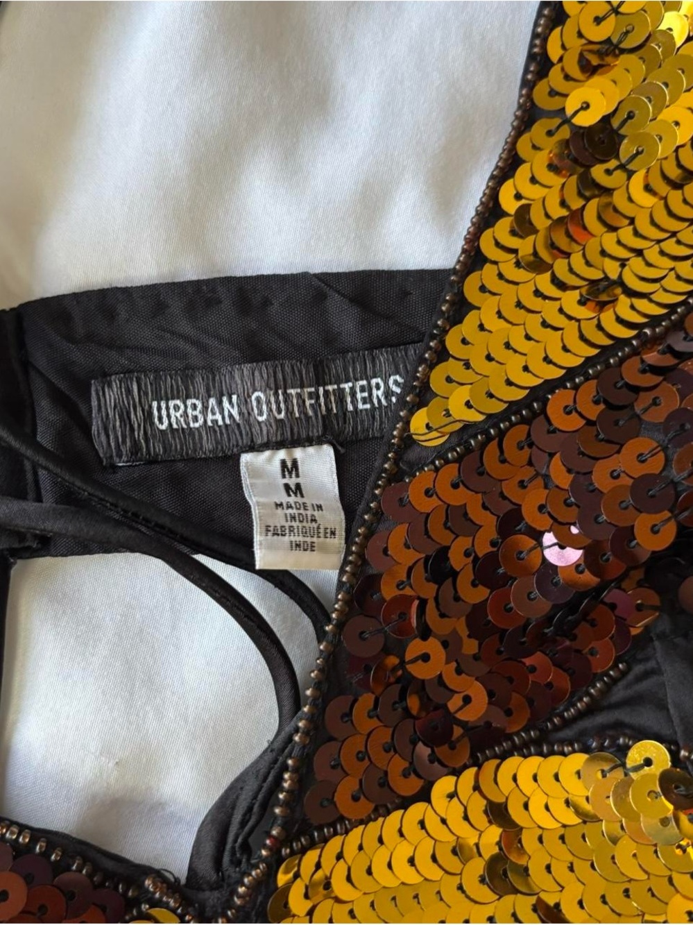 Urban Outfitters Gold and Bronze Sequin Strappy Camisole - Picture 3 of 4